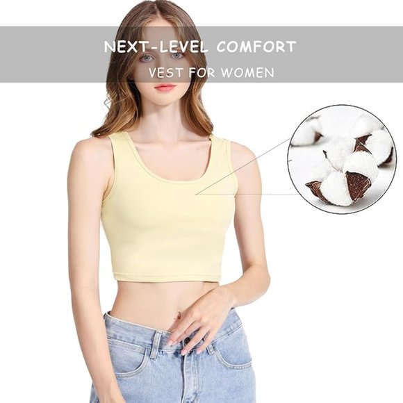 KKP Soft Yellow Crop Top Tank Top NEW!!! - Picture 8 of 11